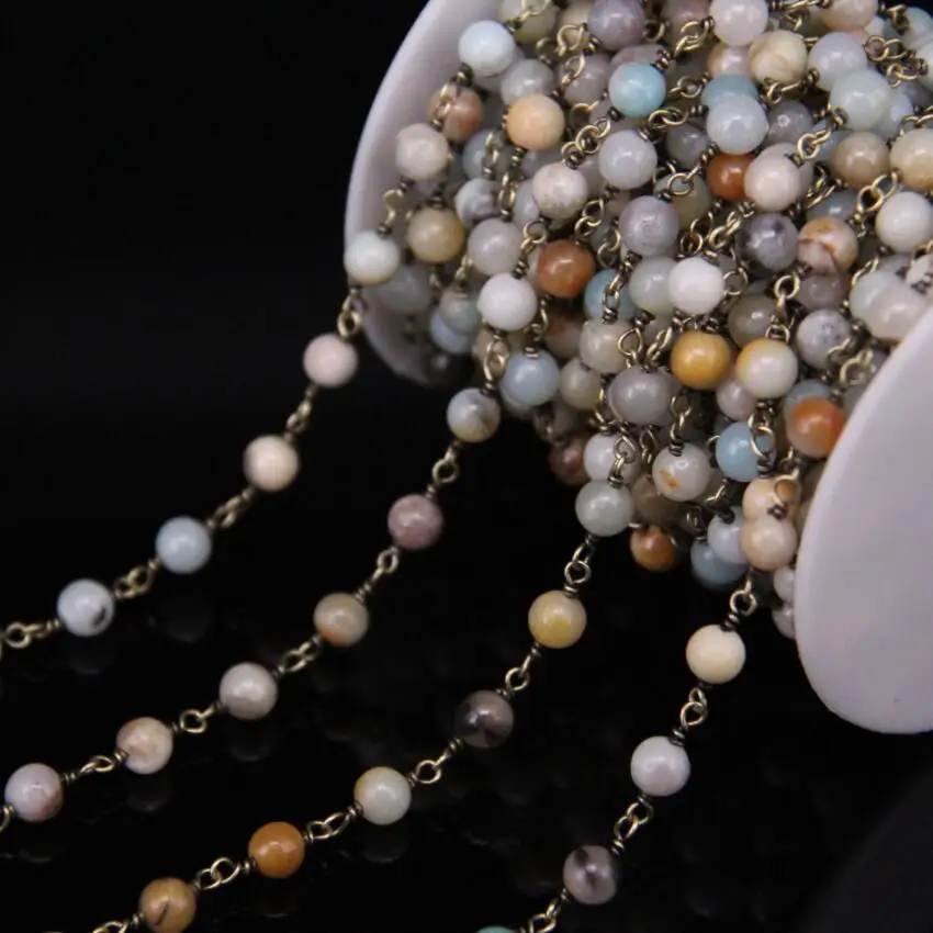 6 мм позолоченная Античная бронзовая латунная проволочная обмотанная цепь