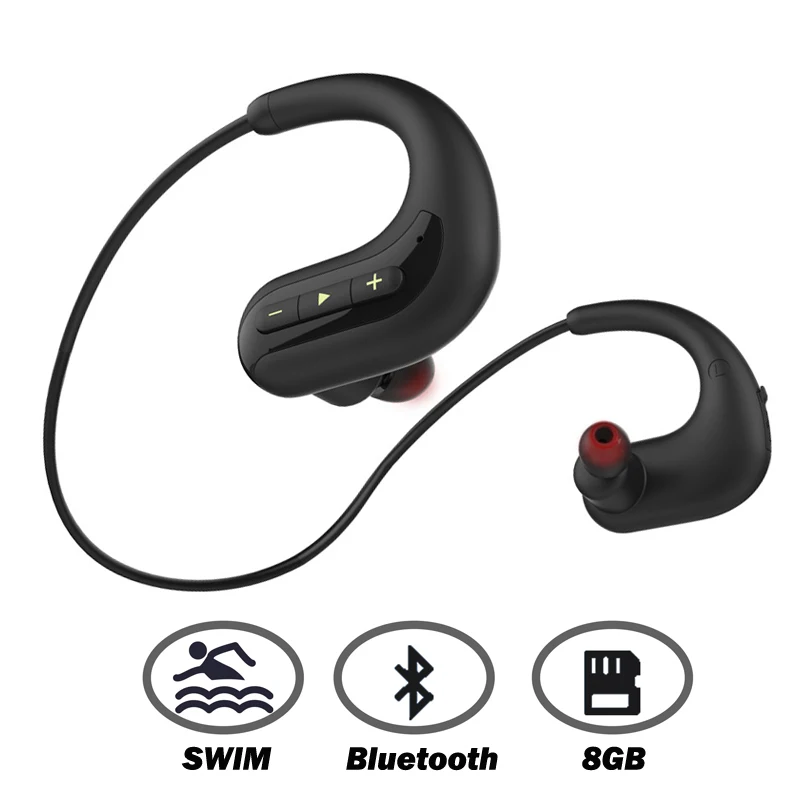 S12 Black Ariaksen Bluetooth наушники для плавания 8 ГБ MP3 музыкальный плеер IPX8 водонепроницаемые беспроводные наушники bluetooth гарнитура наушники с микрофоном - Цвет: S12 Black