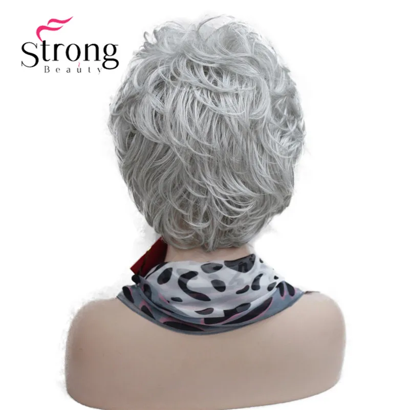 StrongBeauty короткие мягкие взъерошенные кудри парик Рыжий, темно-коричневый полный синтетические парики для женщин - Цвет: 51