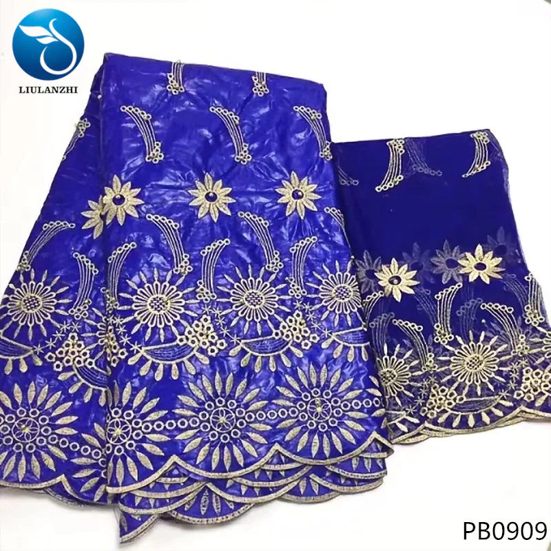 Красивая синяя базиновая Роскошная нигерийская ткань getzner вышитая бисером