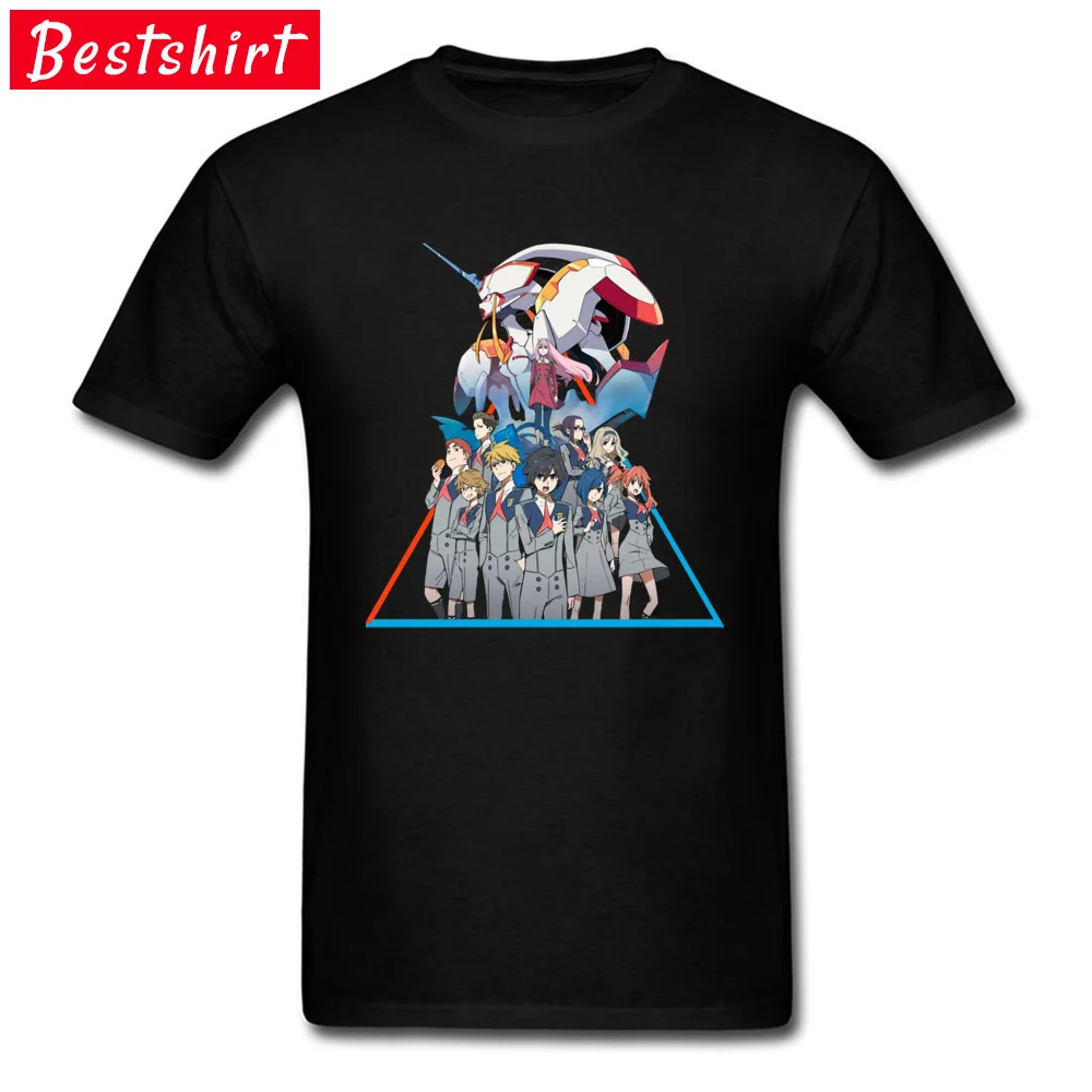 Мужская хлопковая футболка с круглым вырезом FranXX толстовка в японском стиле