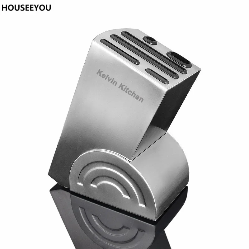 

Universal Stepped Knife Holder Block Stainless Steel Kitchen Knife Block Home Knives Organiser Storage Set Kitchen Accessories