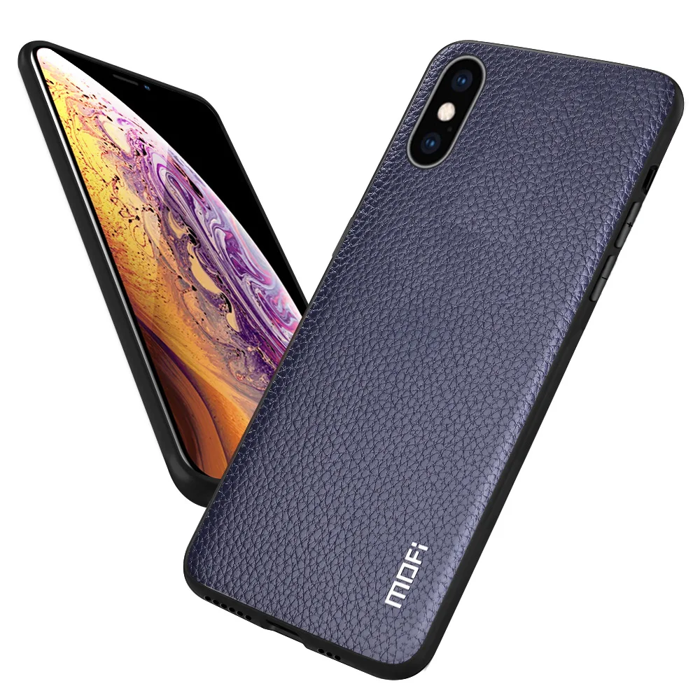 MOFi чехол для телефона Apple iPhone XS задняя крышка iPhoneXS PU кожаный мягкий ТПУ Корпус