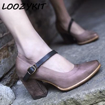 Loozykit (доставка)/2019 г. босоножки женские Новинка на высоком толстом каблуке с