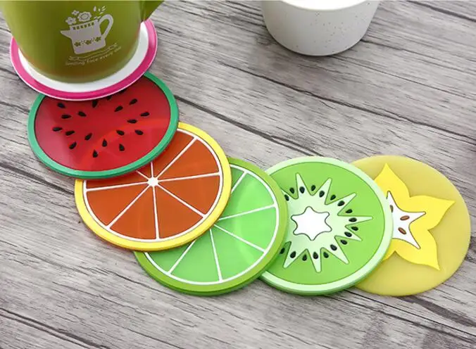 Цветные подставки в форме фруктов креативные Нескользящие силиконовые круглые