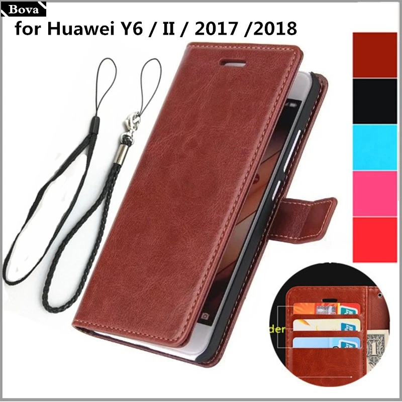 Чехол с держателем для карт Huawei Y6 чехол из искусственной кожи телефона кошелек