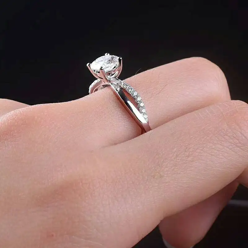 [MeiBaPJ Moissanite Gemstone Fashion 3 Carats Diamond Ring VVS1 Real 18K Gold Fine Wedding Jewelry for Women