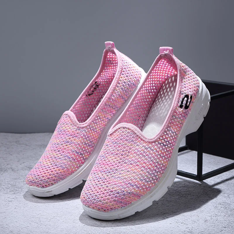 Loadfunds/Новинка Летняя женская повседневная прогулочная обувь однотонная дышащая