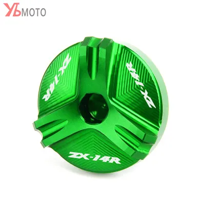 Green Мотоцикл зеленый ЧПУ масляный наполнитель крышки для Kawasaki NINJA ZX14R ZX-14R ZX 14R ZZR1400 ZZR 1400 ZX 1400 аксессуары - Цвет: Green