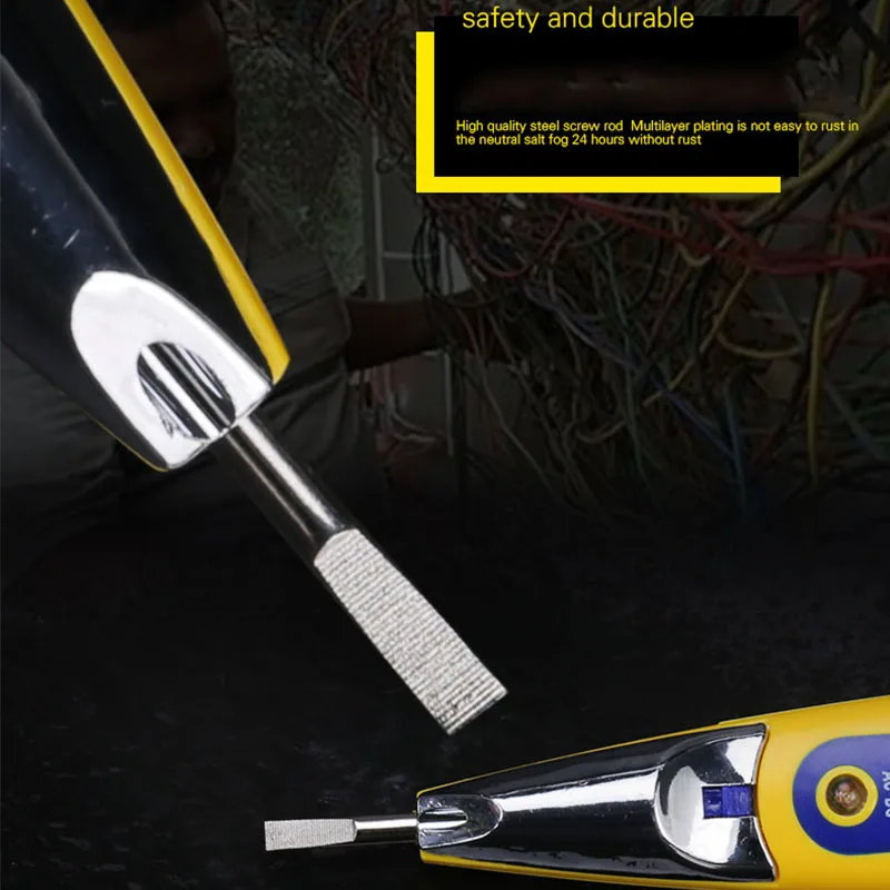 

High Precision Induction Test Pencil Multifunction AC DC 12-250V Tester LCD Display Voltage Detector Test Pen for Electrician