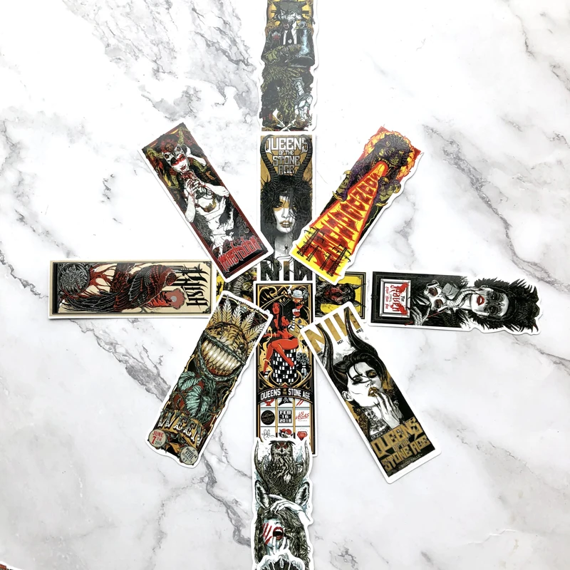 50 шт. готические ужасные рок-наклейки скелет бомбы наклейка с темным рисунком