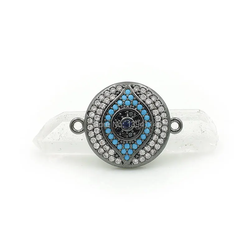 20*16*3 мм Micro Pave Kallaite & Black Blue CZ круглые соединители для глаз подходят мужчин и женщин
