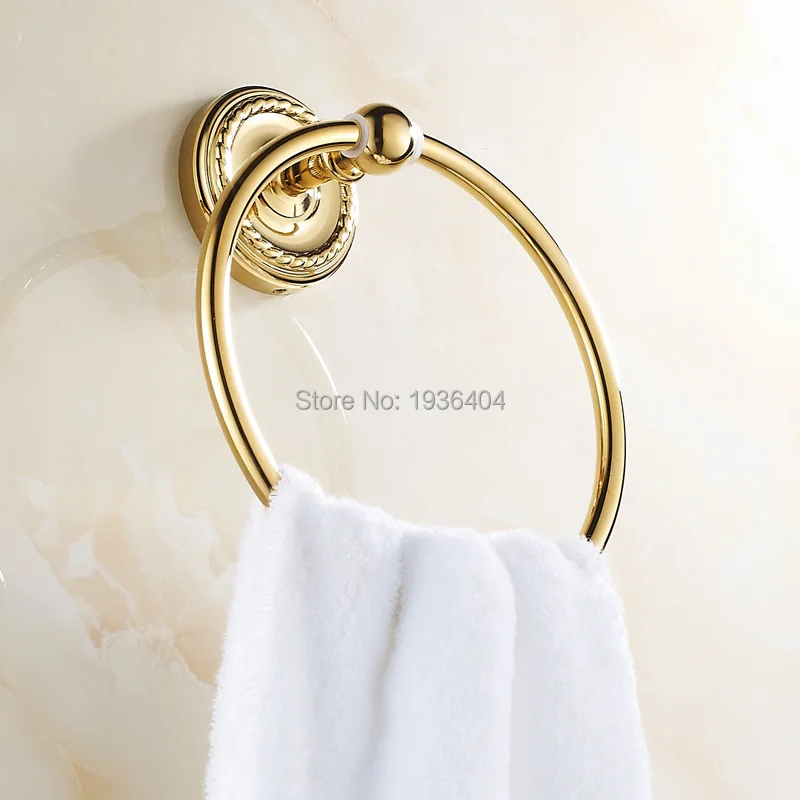 Золотое готовое кольцо для полотенце аксессуары ванной комнаты держатель медная