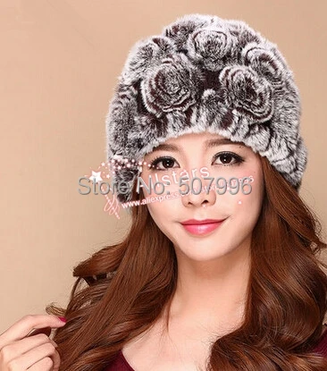 Шапка из меха кролика Рекс осенняя и зимняя шапка натурального кроличьего