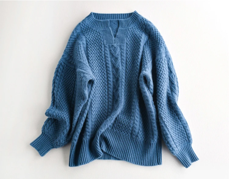 Fashion Womens Sweater Autumn Winter Cashmere Sweater Woman Loose V-Neck Sweaters And Pullovers Bottoming Shirt Plus Size