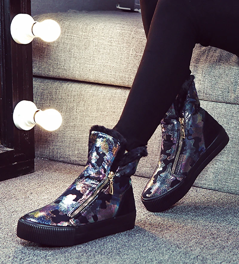 Новинка красивые женские зимние ботинки повседневная женская обувь на плоской