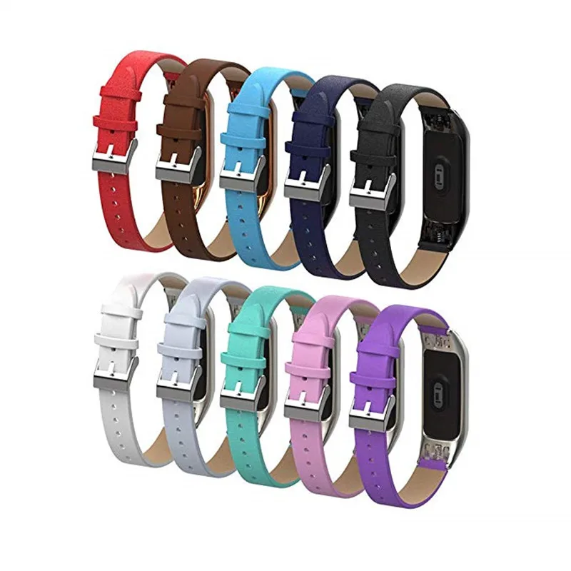 Модный кожаный смарт браслет для Xiaomi mi band 3 аксессуары Band сменный спортивный