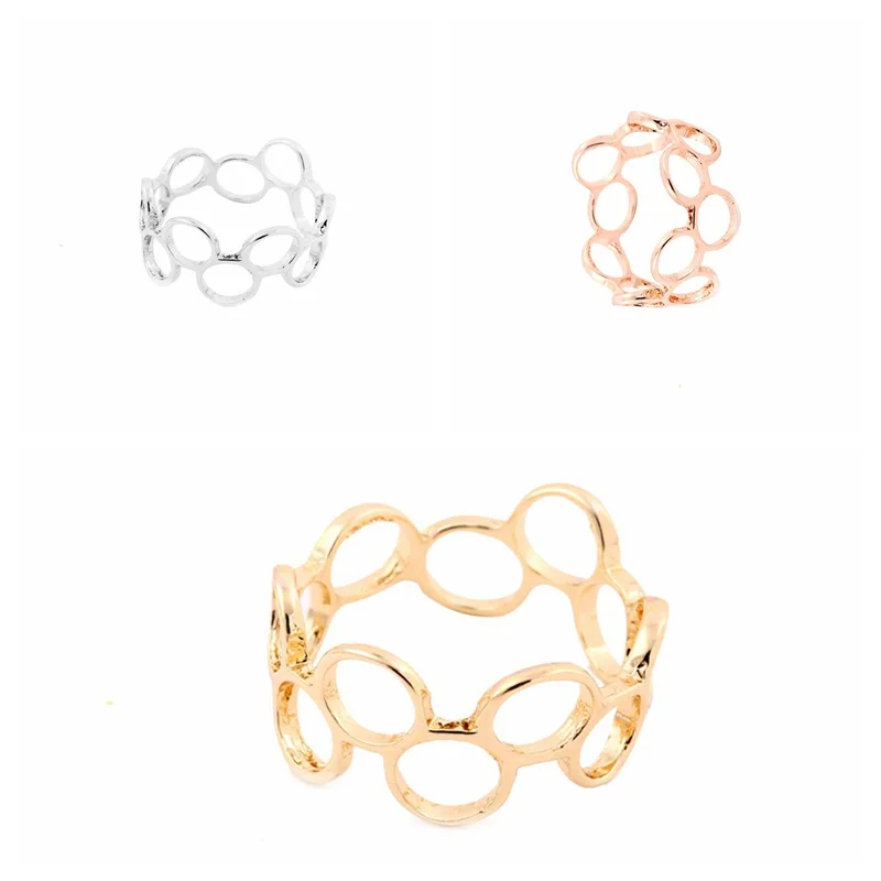 Мин 1 шт модное золотое/розовое золото прокатное круглое кольцо уникальные