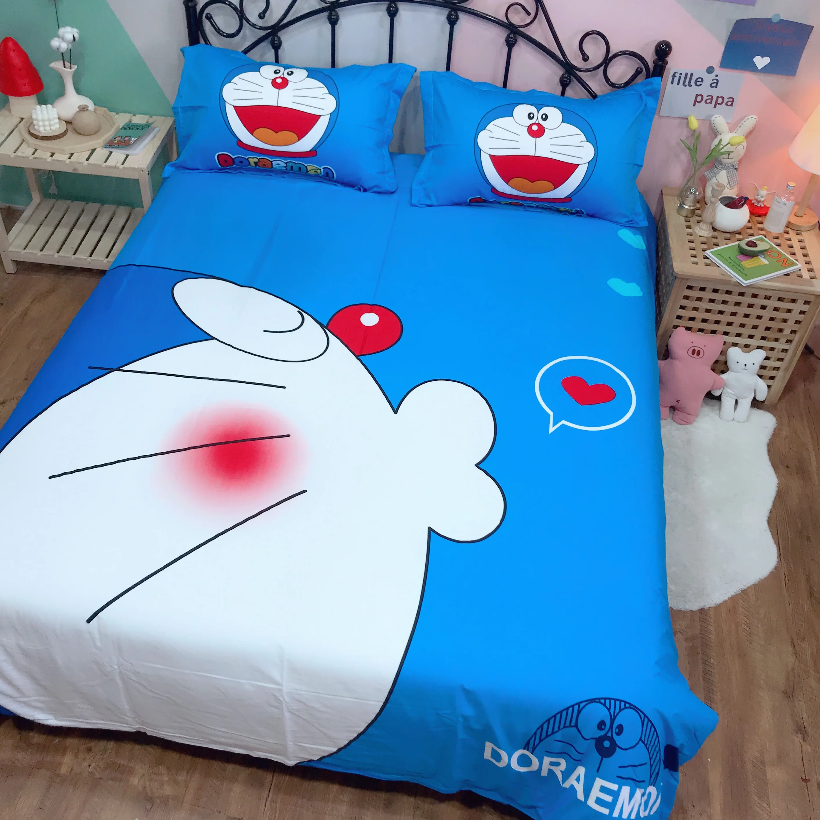 Мультяшный Кот 3d набор постельных принадлежностей для дома Doraemon детская спальня