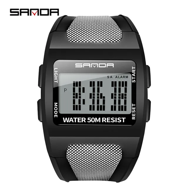 WHITE SANDA мужские спортивные часы мужские модные простые цифровые часы мужские водонепроницаемые светодиодный электронные часы Reloj Hombre - Цвет: WHITE