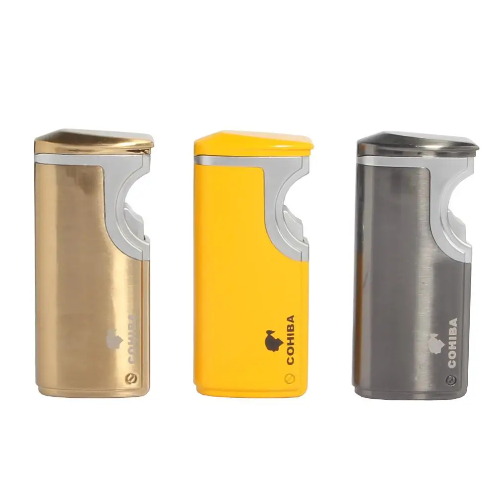 Электрическая USB зажигалка COHIBA 3 струйный фонарь зажигалки ветрозащитная