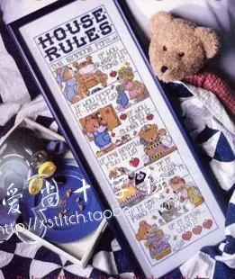 

ZZ325 House Rules Christmas Decoration Diy Cross Stitch Kits Home Decor Painting NOT Printed Picture Pacakge Cross stitch Set