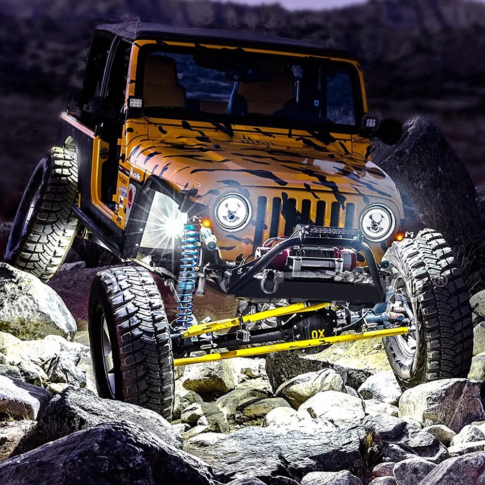 HJYUENG подходит для Jeep wrangler Jk Tj lada niva 4x4 Hummer 7 &quotпроектор фары с объективом дюймов 75