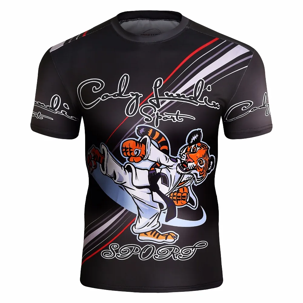 Мужская компрессионная футболка Cody Lundin MMA Fitness UFC Fight Muay Thai Tight Fightwear|Мужские