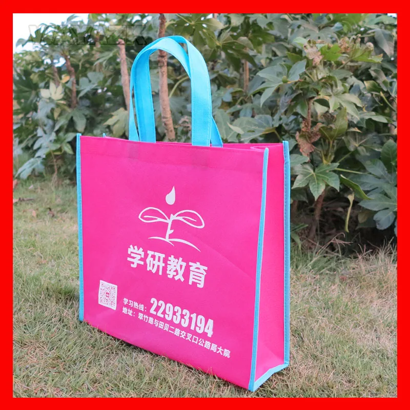

(500 шт./лот) Размер W32xH35xD10cm индивидуальная Нетканая Экологически чистая многоразовая сумка для покупок с логотипом