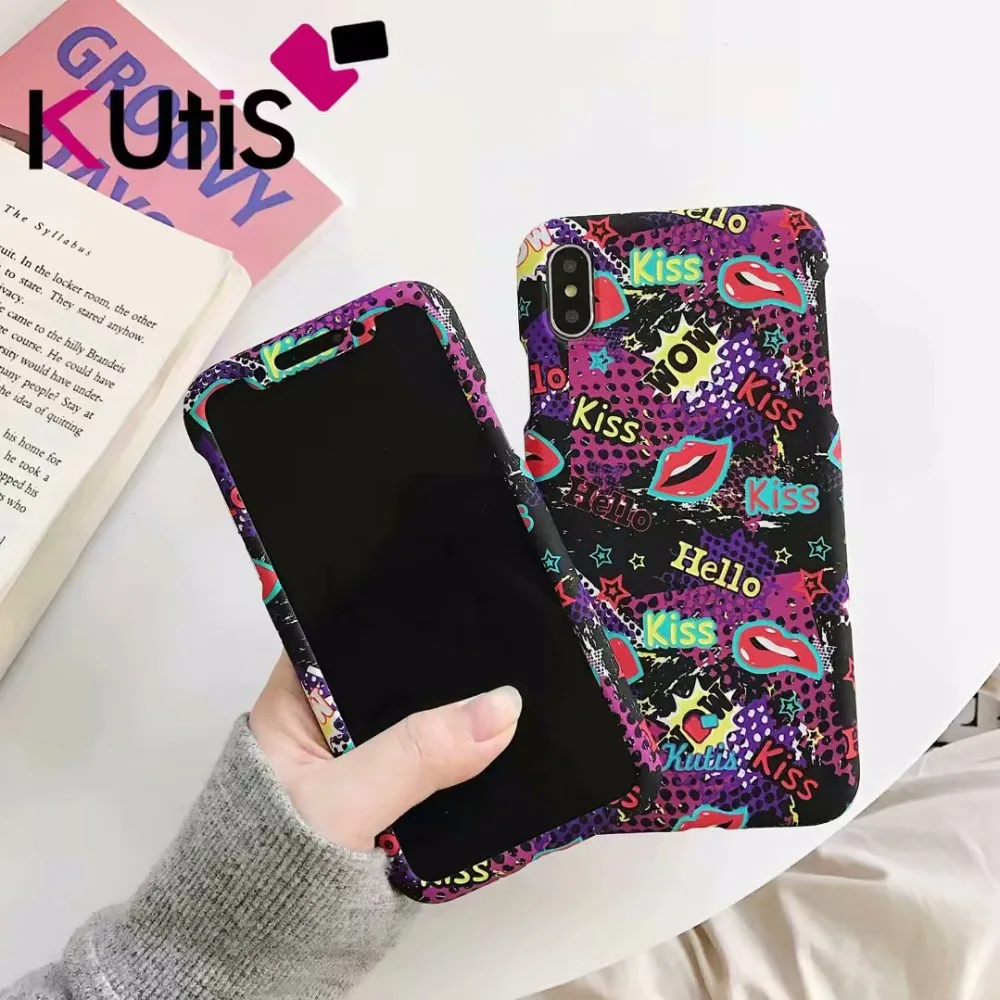 Жесткий ПК полное покрытие чехол для iPhone X XS MAX XR 360 градусов полный корпус 6 6s Plus 8 7