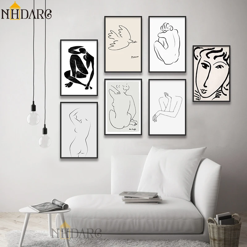 Художественная Винтажная Коллекция Matisse Picasso модные постеры и принты Картина на