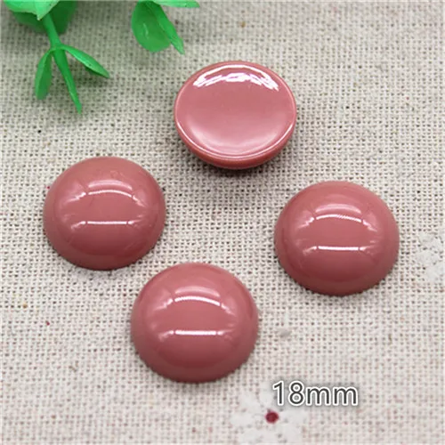 pink 20pcs 20 шт. 18 мм милые круглые/квадратные/Ротанговые шарики из смолы в Корейском стиле, кабошон, аксессуары для рукоделия, украшение для волос, скрапбукинг - Цвет: pink 20pcs