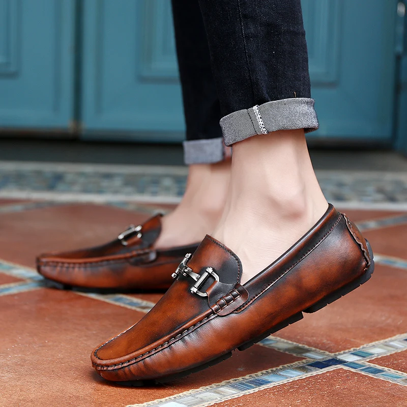 2019 New Arrival Spring Men Loafers Slip On Breathable Casual Flat Boat Shoes Hot Fashion Driving Moccasins Size 39-44 | Обувь