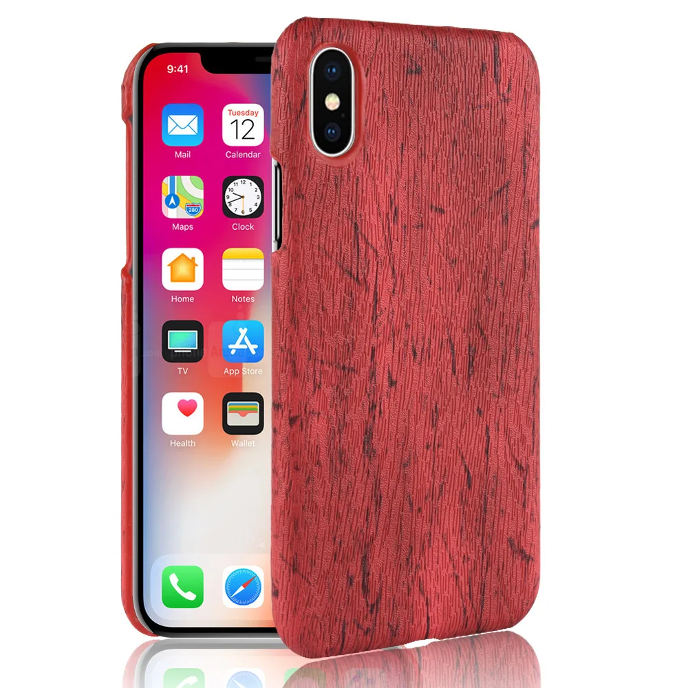 Woodern Retro Leather Case For iphone X Cover Litchi Skin Shockproof Hard Shell On Apple Phone Cases Fundas Bag |