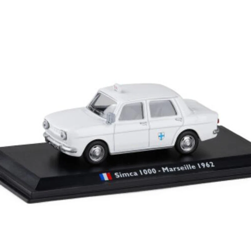 Классическая модель такси SIMCA 1000 цвет белый масштаб 1:43 металлический сплав