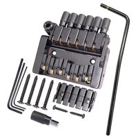 tooyful set of 6 string roller saddle tremolo bridge tailpiece for headless electric guitar parts
