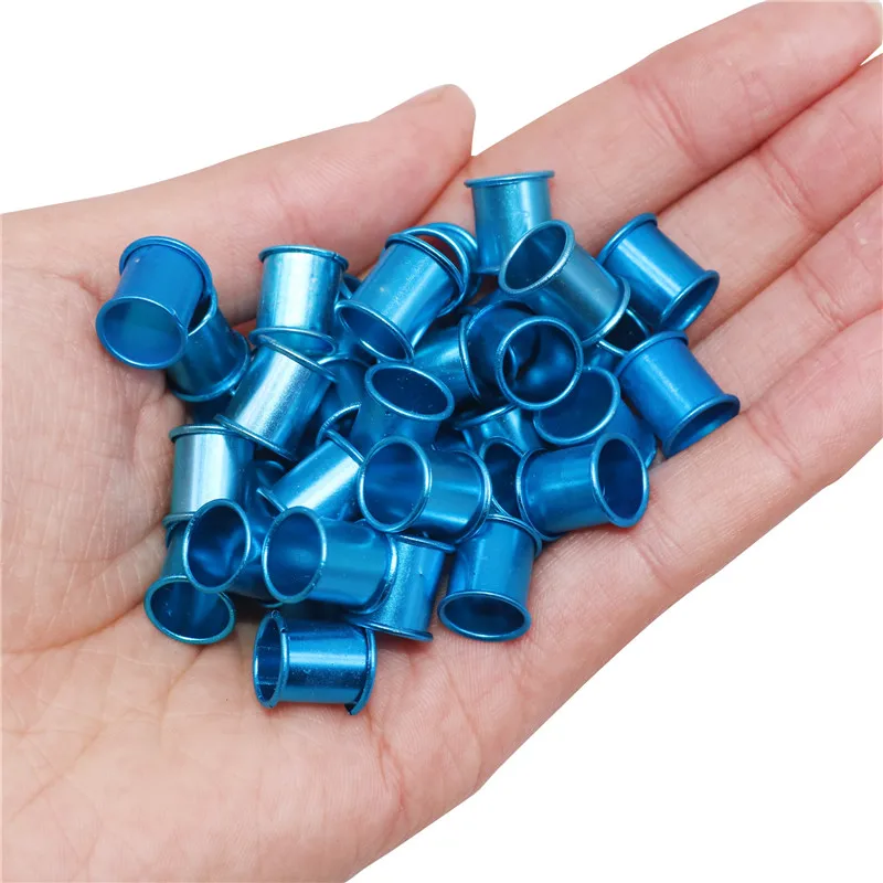 Blue 100 pcs 100 шт. кольцо для ног голубь птица ферма переноска животных внутренний диаметр 8 мм длина 10 мм яркие цвета алюминиевая птичья бирка на лапку кольцо - Цвет: Blue 100 pcs