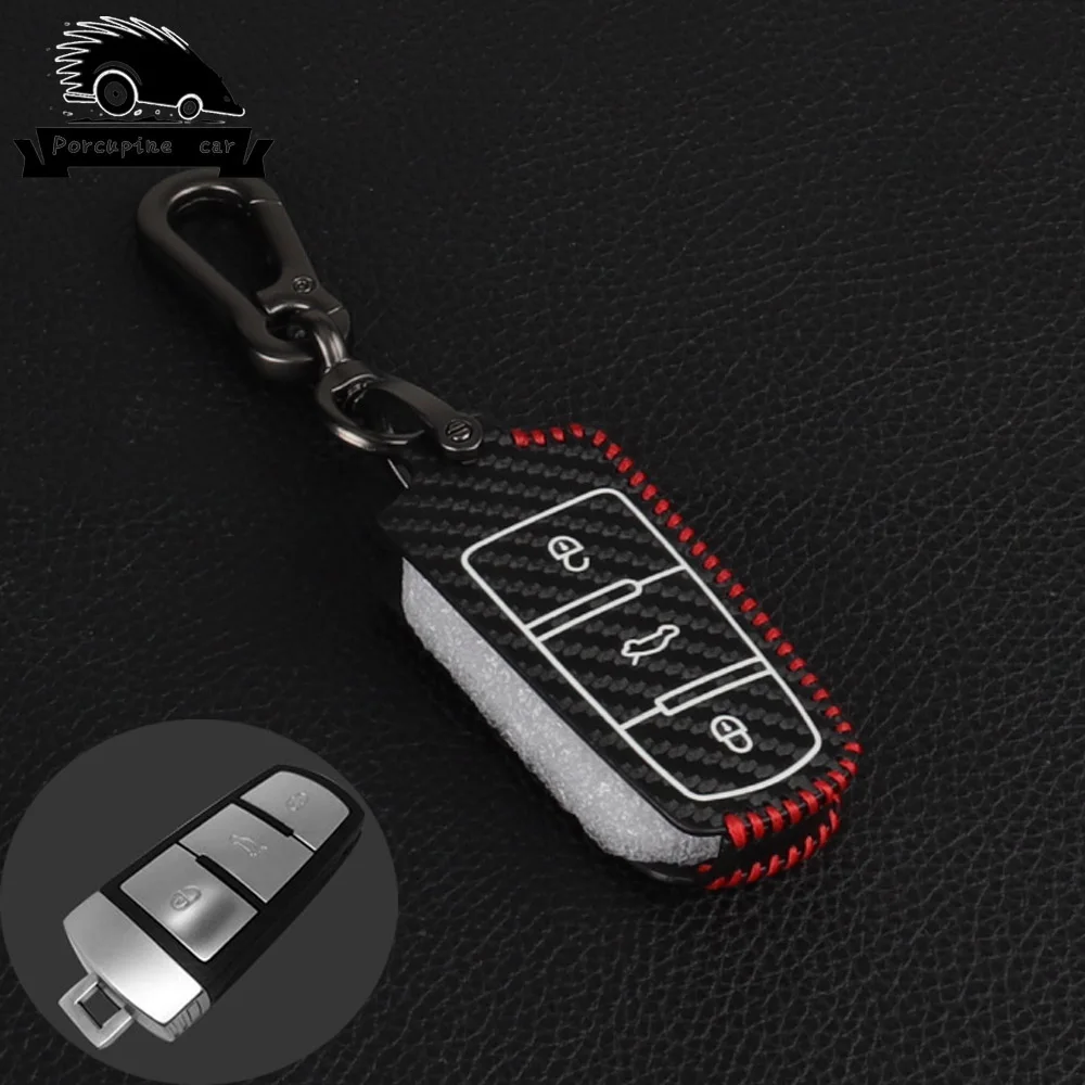 Pluggable red Карбоновый чехол для ключей для Volkswagen VW Golf 7 4 Passat B5.5 B6 B8 B7 CC Polo T5 Tiguan Jetta 6 Scirocco UP брелок - Название цвета: Pluggable red