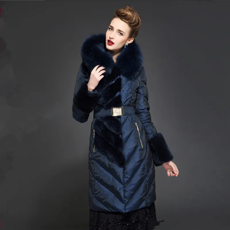 Пуховик женский облегающий длинный толстый пуховик в европейском стиле