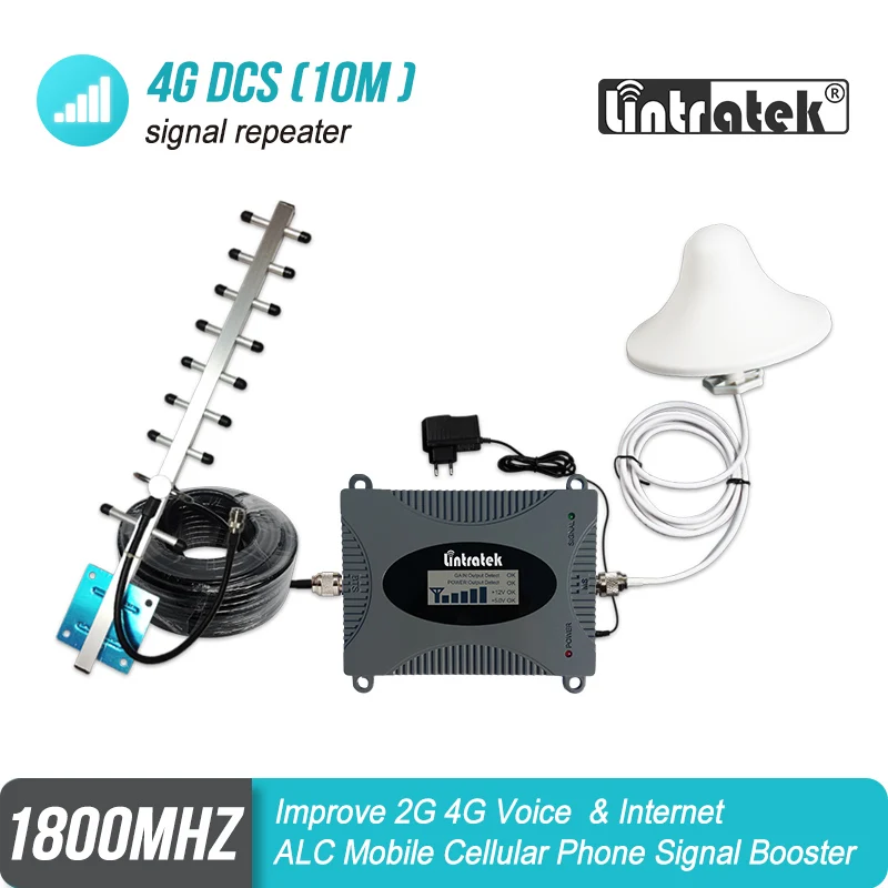 Усилитель сотового сигнала Lintratek GSM 4G LTE 1800 мгц Band 3 DCS 65 дб усилитель мобильного с