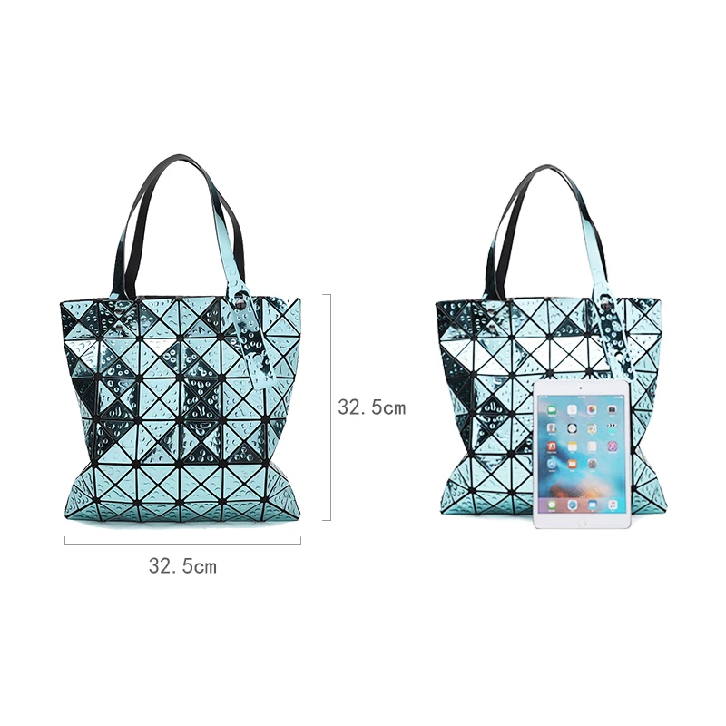 Women Bag Folded Ladies luxury Handbag Bags Designer Laser Shoulder Geometric Plaid Tote bolsos mujer For Female | Багаж и сумки