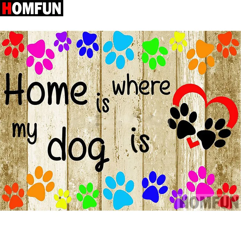 Картина для алмазной вышивки HOMFUN A07616 алмазная вышивка домик собаки