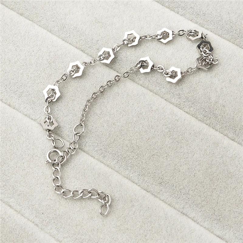 Брендовые браслеты с шестигранной подвеской из нержавеющей стали не выцветают