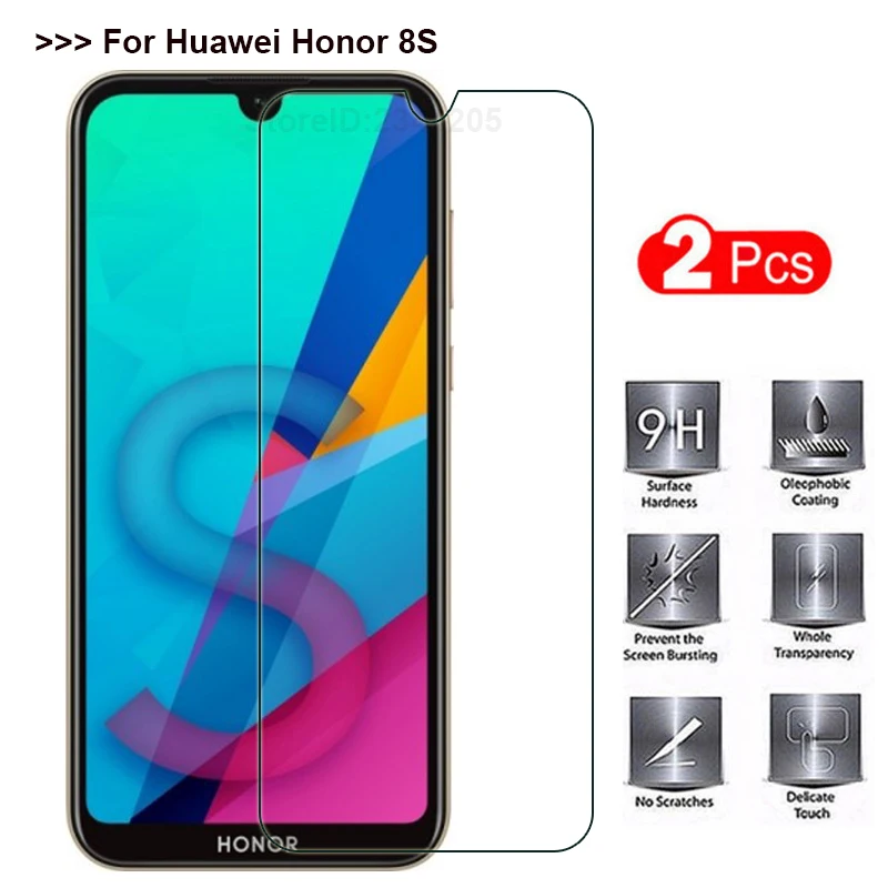 

protective glass on honor 8s tempered glass for huawei honer honor8s 8 s s8 glas screen protector phone safety film 5.71 2pcs 9h