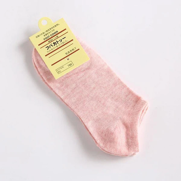 Pink Новые летние женские носки, повседневные милые однотонные хлопковые носки, яркие цвета, модные короткие носки - Цвет: Pink