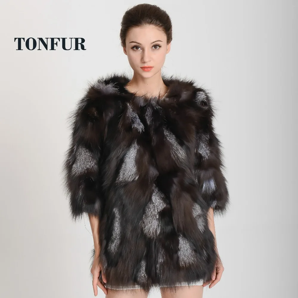 Шуба из натурального Лисьего меха роскошный классический воротник зимняя куртка