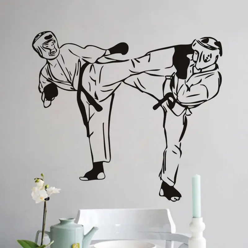 Виниловая наклейка на стену с изображением истребителя каратэ s образное