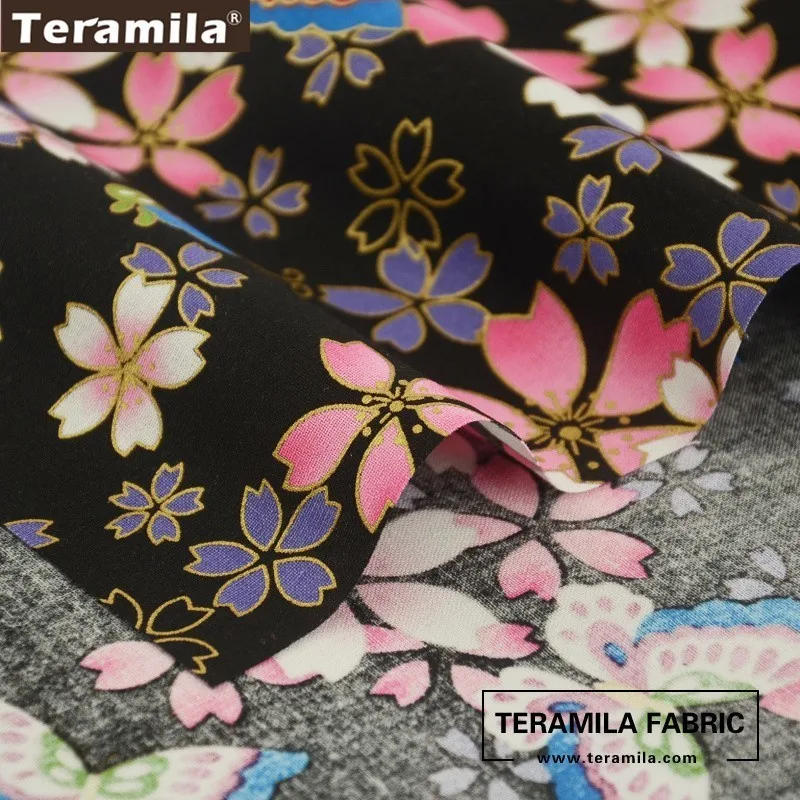 Хлопчатобумажная ткань Teramila из золотой фольги темно черная швейная скатерть