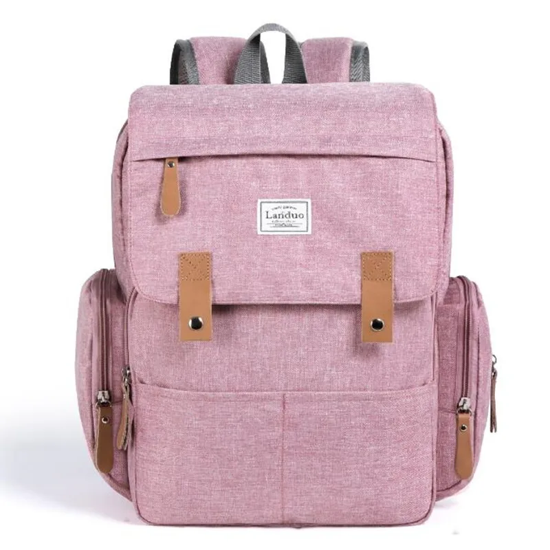 Pink Authentic LAND Mommy Diaper Bags Mother Large Capacity Travel Nappy Backpacks with anti-loss zipper Baby Nursing Bags NEW - Цвет: Pink
