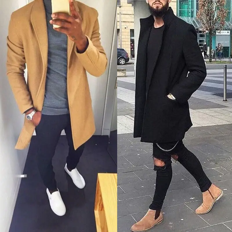 

hirigin Men Winter Warm Long Cardigans Pockets Jumper Coat Jacket Smart Casual Outwear Windbreaker Plus Size M-3XL